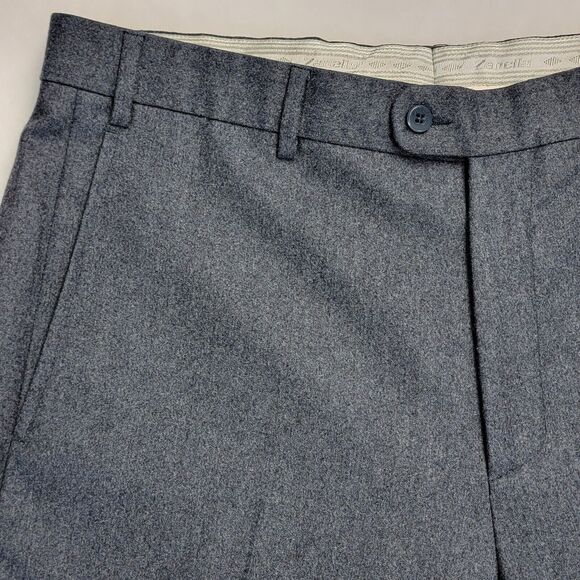 Zanella Todd Super 120s Vitale Barberis Wool Italy Size 36 Blue Dress Pants Mens - Picture 5 of 16